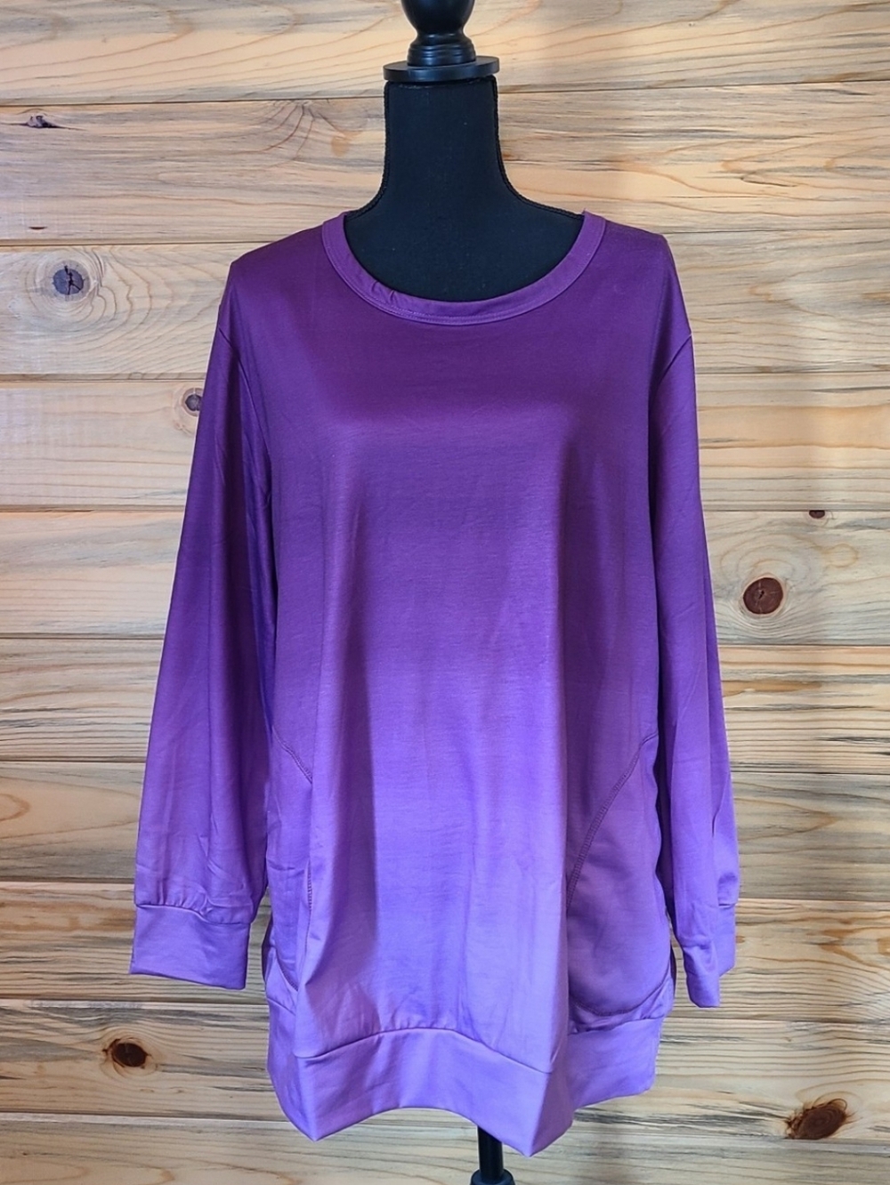 Rosriss Women's Purple Ombre Longsleeved Pullover Size 20W NWT